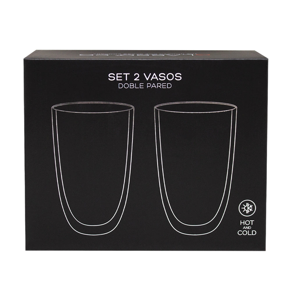 Set 2 Vasos Latte Doble Pared 473ml Glasso