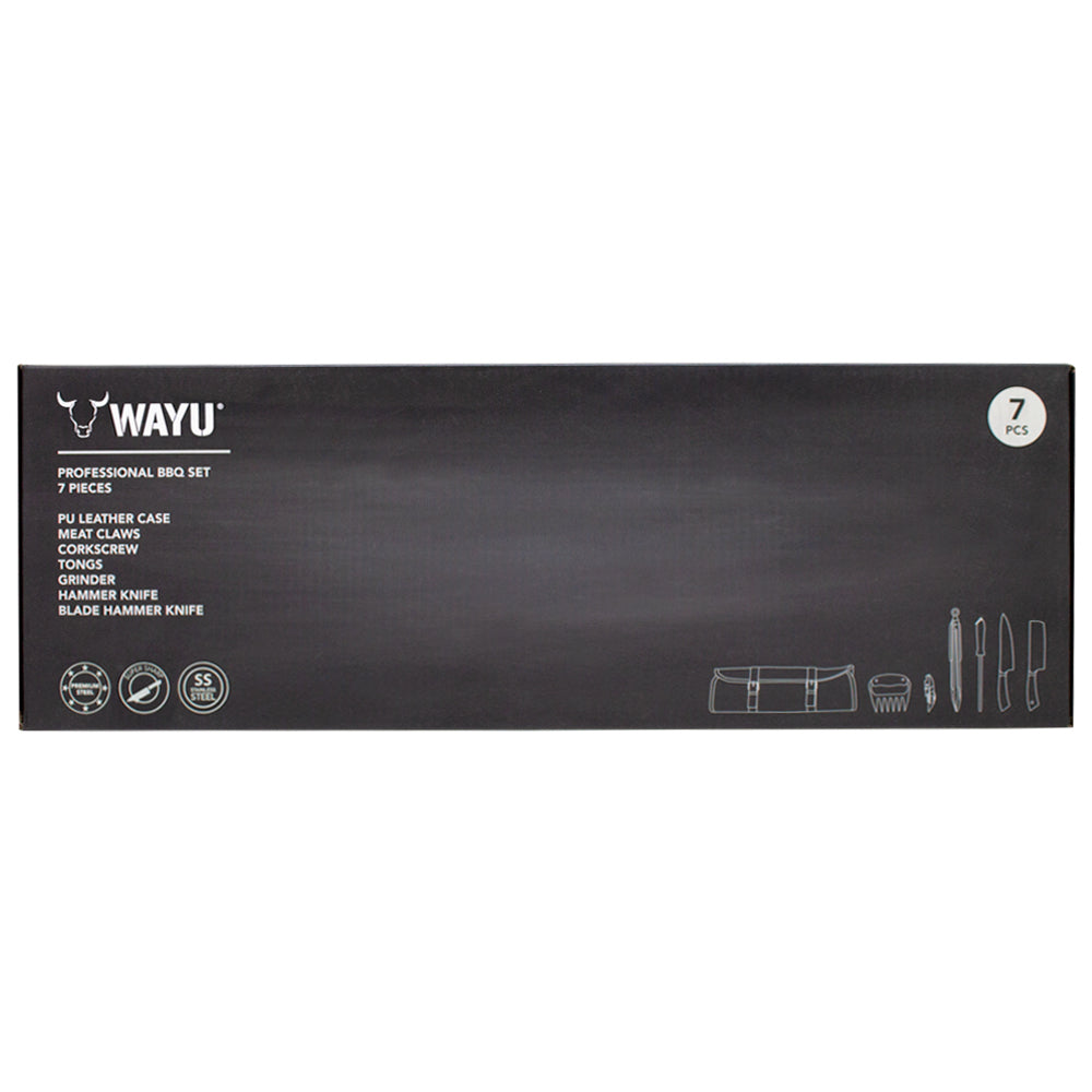 Set Parrillero Profesional Estuche Cuero Premium Wayu