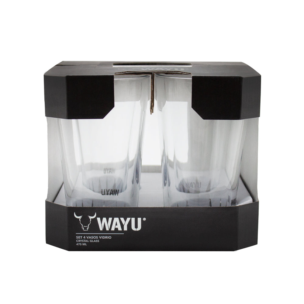 Set 4 Vasos Vidrio 475 ml Wayu