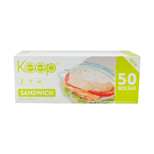 Bolsa para Sándwich Hermética Doble Cierre Keep
