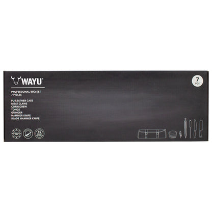 Set Parrillero Profesional Estuche Cuero Premium Wayu