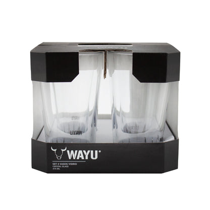 Set 4 Vasos Vidrio 475 ml Wayu