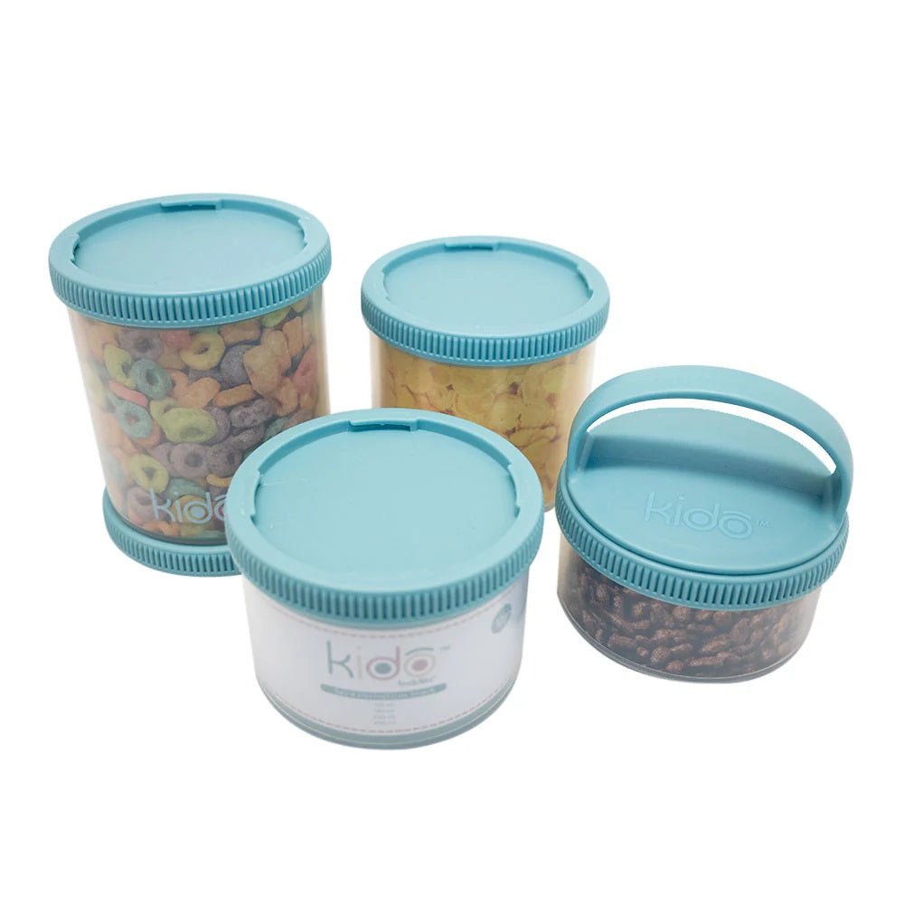 Set 4 Herméticos Snack Volumen: 120ml 180ml 230ml 290ml Kido