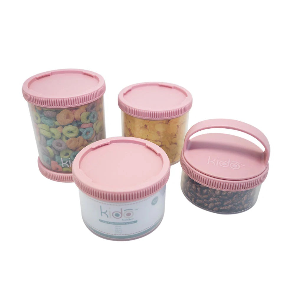 Set 4 Herméticos Snack Volumen: 120ml 180ml 230ml 290ml Kido